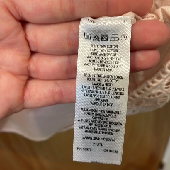 French Connection Blush Coloured Cotton Eyelet Dress - Picture 4 of 5